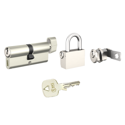 MKS Axis Guard Ortak Anahtarlı Set – 1 Adet Barel, 1 Adet Mobilya Kilidi ve 1 Adet Asma Kilit - MKS Axis Guard