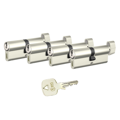 MKS MK2000 4’lü Ortak Anahtarlı Kapı Kilit Göbeği Seti – Özel Ölçü, Tek Anahtar - MKS MK2000