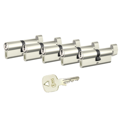 MKS MK2000 5’li Ortak Anahtarlı Kapı Kilit Göbeği Seti – Özel Ölçü, Tek Anahtar - MKS MK2000